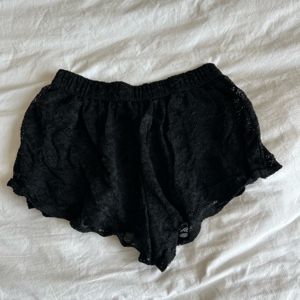 Hollister Black Lace Trim Shorts